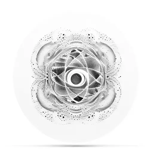 A Blackwork Tattoo Of A Cd Melting Into An Abstract Ocean Wave