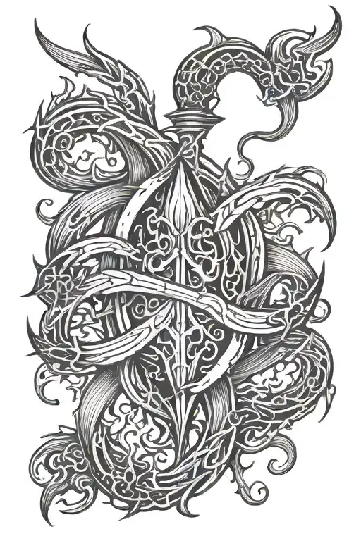 Fire And Trident Intertwined