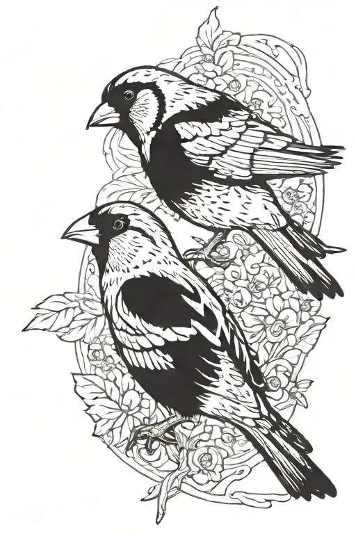 A Male Goldfinch And A Female Goldfinch Flying Together No Bachground