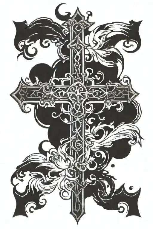 Cross With Symbol Of Rebirth Back
