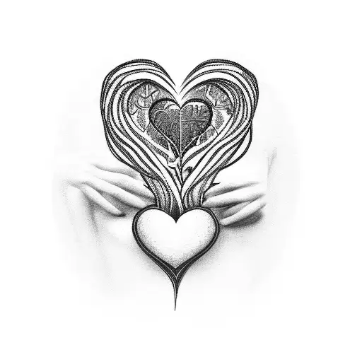 Female On Her Knees Holding Her Heart Out