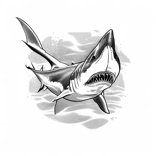 Great White Shark With A Golden Crest