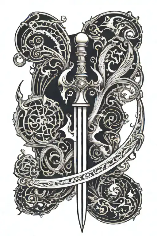 A Dark And Haunting Musical Note Intertwined With A Mystical Sword From Hollow Knight