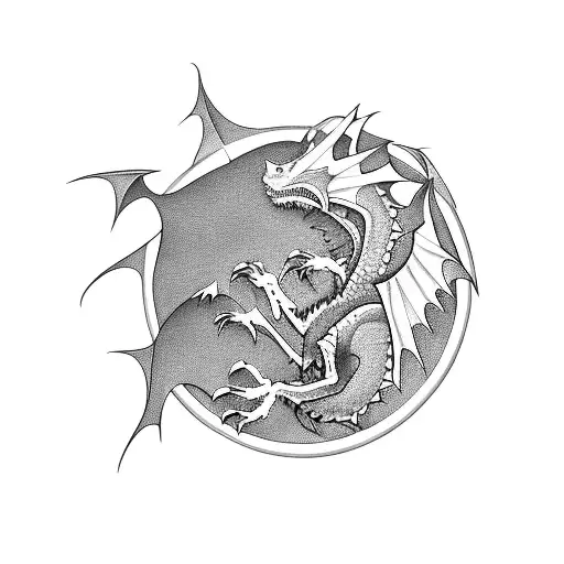 A Drogon Clawing It's Way Out Of A Book