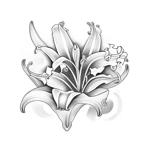 6 Lilies & A Hummingbird