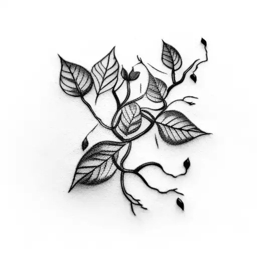 Adorable Tiny Dark Vine Leaf-inspired Choker Tattoo That Says Niklas Eschmeier On Your Neck