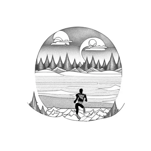 Runner With Lake In Background