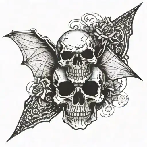 Skull With Bat Wings