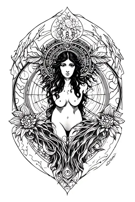 Gemini Zodiac Mythology Inspired Tattoo Design