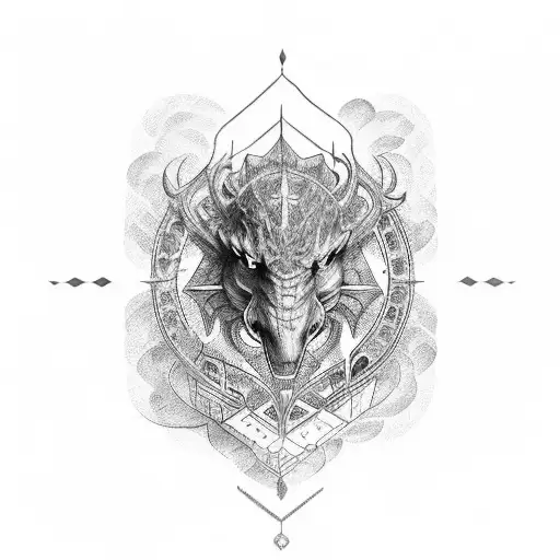 A Beautiful Calligraphy Of The Word 'Taurus' In A Foreign Language