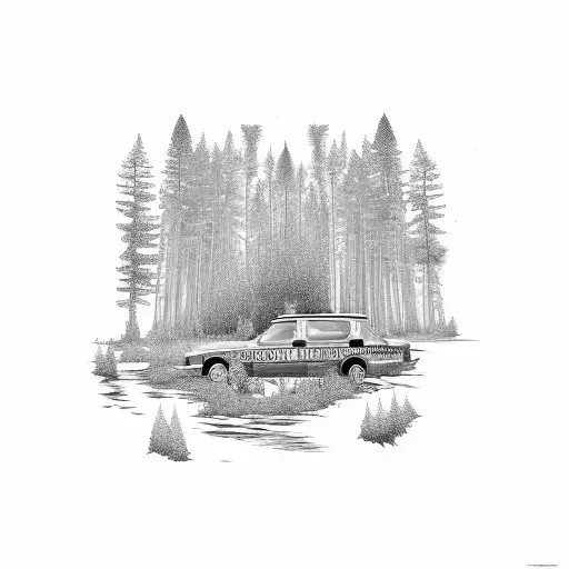 Forest With Taxi Cab
