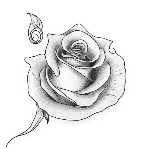 A Black Tattoo Of A Rose With The Name Lisa Written In Elegant Script Beneath It