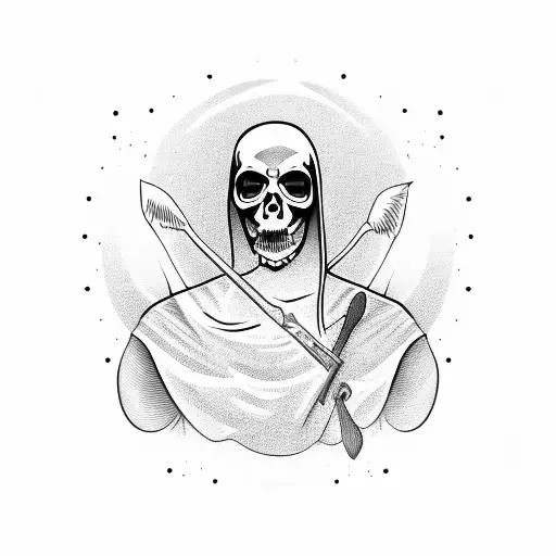 Grim Reaper Driving A Car