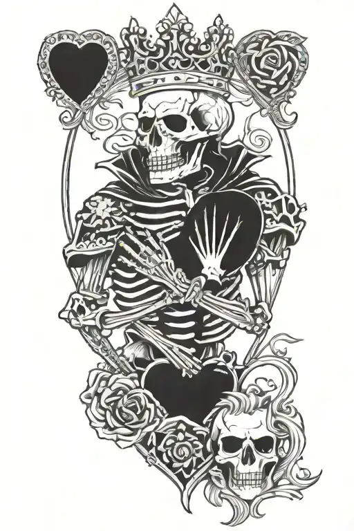 Skeleton King Holding Heart
