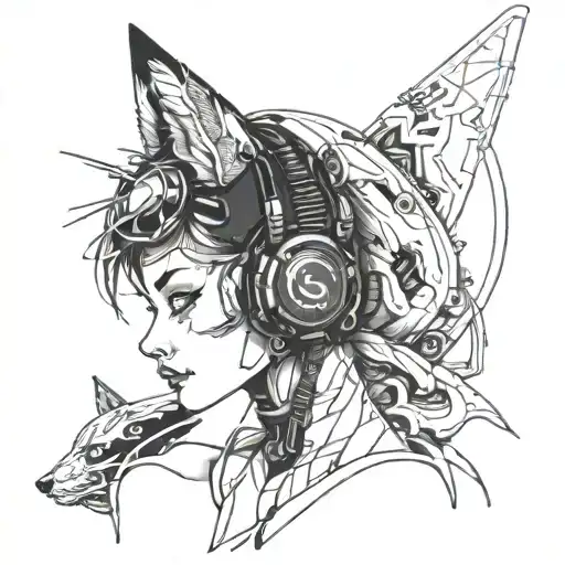 Futuristic Cyberpunk Fox Girl With A Hidden Reference To Multiple Sclerosis