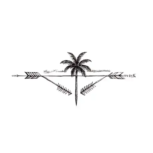 A Palm Tree And Arrows
