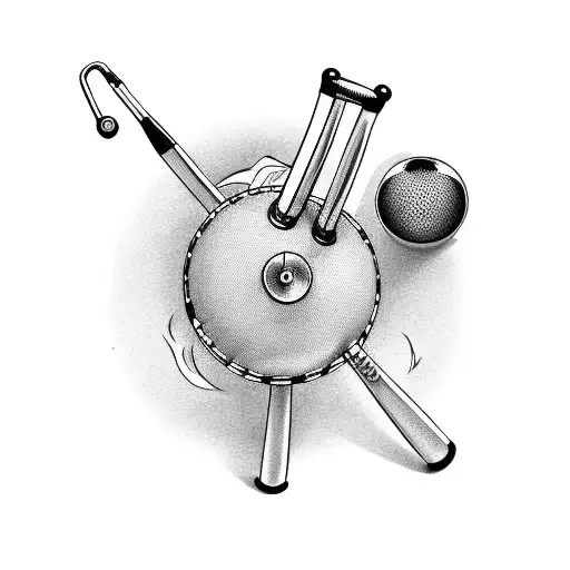 A Stethoscope With A Guitar And Bat And Ball