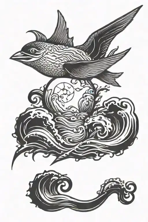 Swallow Sea Map Water Waves