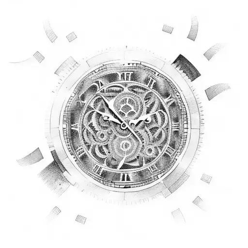 Clock With Gears And Cardinal Points