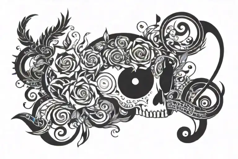 Head Tattoo Music Basic