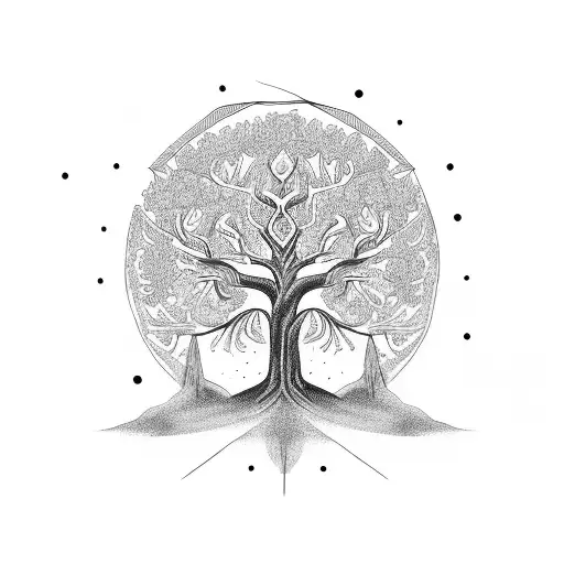 Tree Of Life And Horse