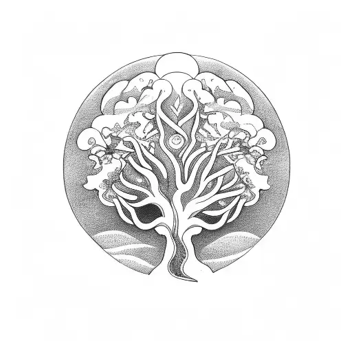 Tree Of Life With A Horse