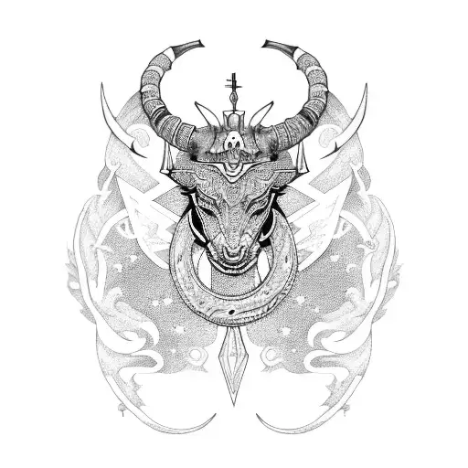 Warrior's Armor Adorned With Capricorn Symbols And Constellations