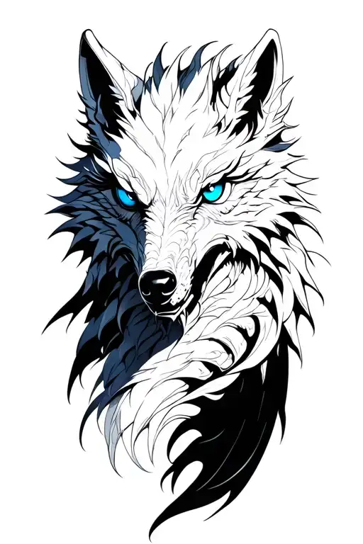 Wolf Head Blue Eyes White Dragon