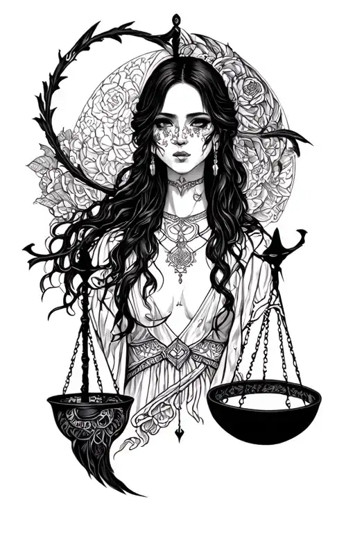 Make Shikimori Hold A Gothic Style Libra Scale