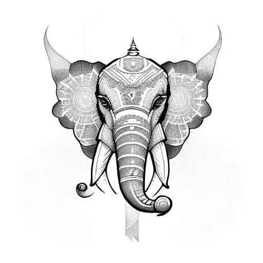 Create A Dotwork Design Featuring A Sketchbook And An Elephant