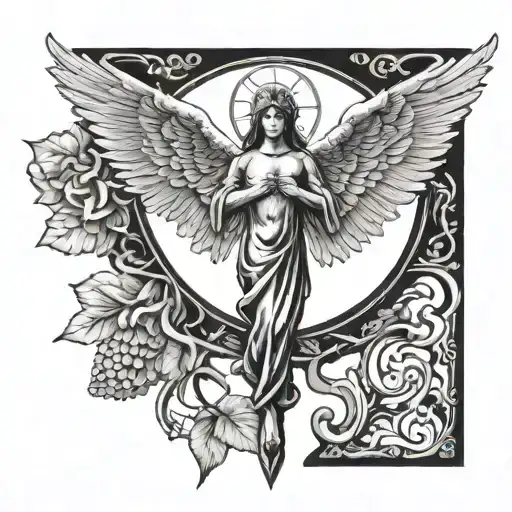 Shadow Christian Cross With Angel