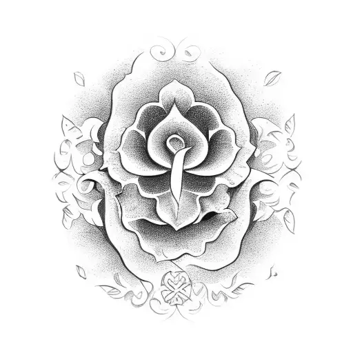 A Beautiful Floral Design Incorporating The Initials Of Your Wife And Daughter