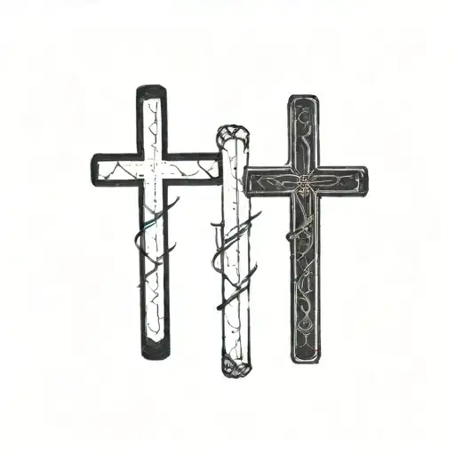 Black Cross With Exact Measurements No Texture