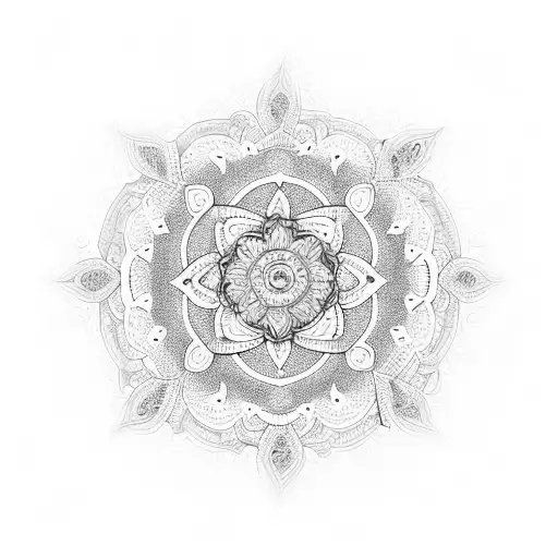 An Intricate Mandala Design Featuring The Names Of Your Wife And Daughter Hidden Within