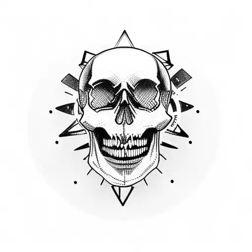 Skull With Clock And Gears