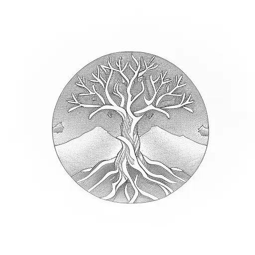 Tree Of Life On Mountaintop