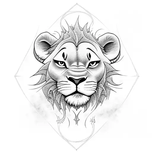 Simba Looking At Himeself In The Water And Sees Mufasa