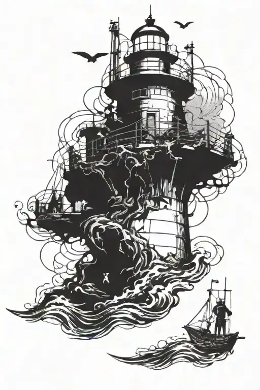 Commercial Diver Shipwreck Lighthouse