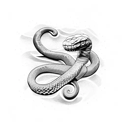 Snake Wrapped Around Black Diamond