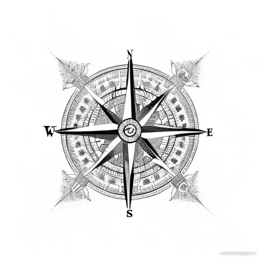 Compass With Snowfalkes