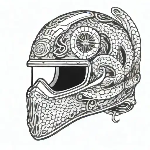 Motorcycle Helmet With Snake