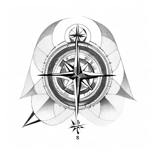 Compass With A Goat In The Middle