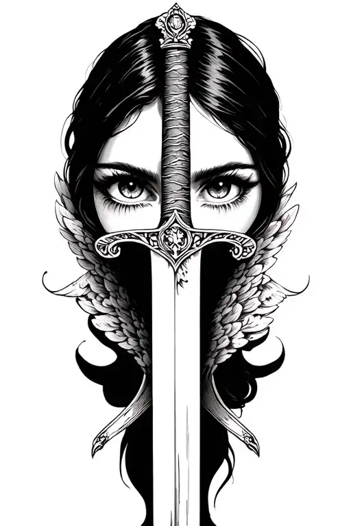 Angel Eyes With Sword