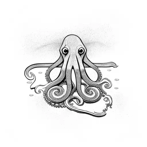 An Octopus On A Broken Sand Clock