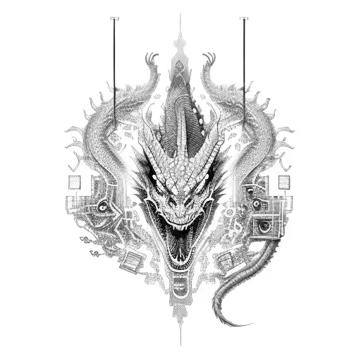 A Dragon Made Of Circuit Boards And Electronic Components