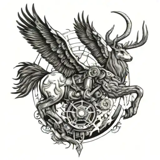 Incorporate A Detailed Engine With High Horsepower Into A Hunting Scene