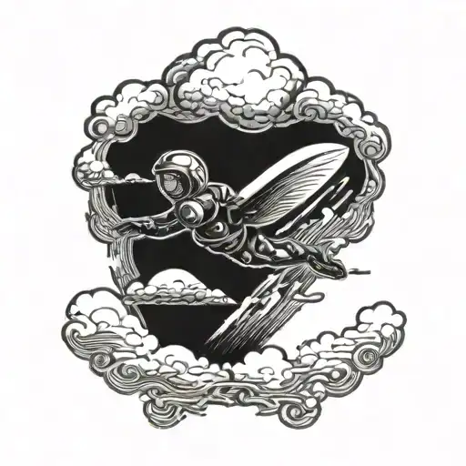 Skidiving Flyng Cloud Shaped Like