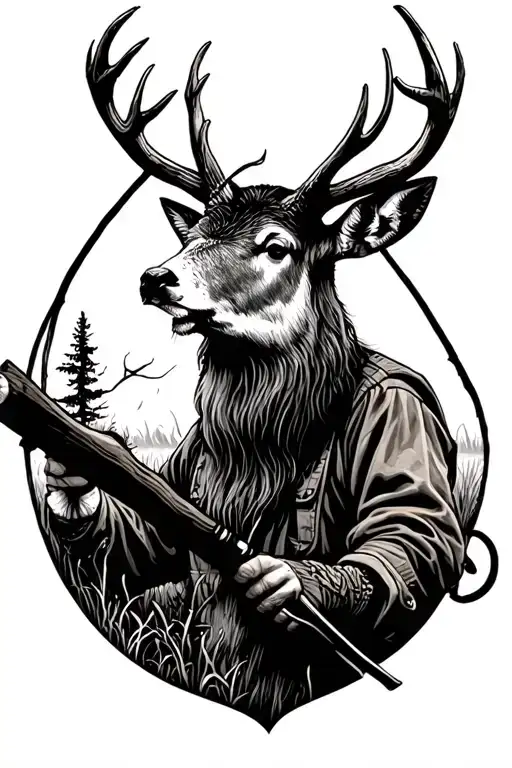 Hunting Bow Hunting Scene