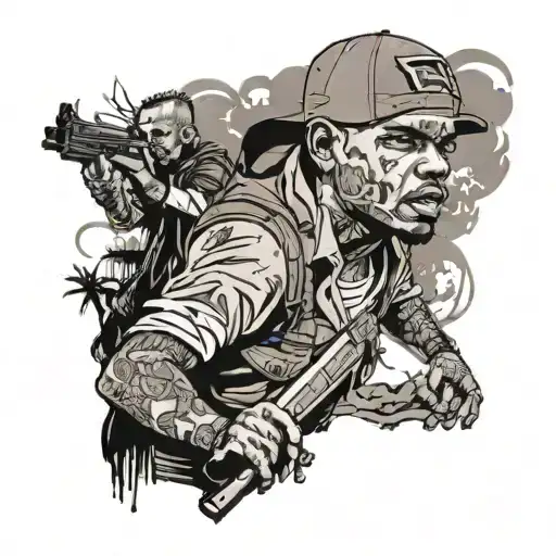 A Portrait Of Chris Brown In A Zombie Apocalypse Setting From The Walking Dead