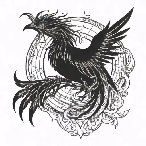 Phoenix Reincarnating Moon Shining